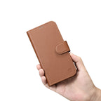 iCarer 2in1 odinis dėklas-piniginė iPhone 14 Pro – rudas