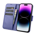 iCarer odinis piniginės tipo dėklas iPhone 14 Pro – violetinis