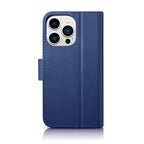 iCarer odinis dėklas-piniginė iPhone 14 Pro – mėlynas