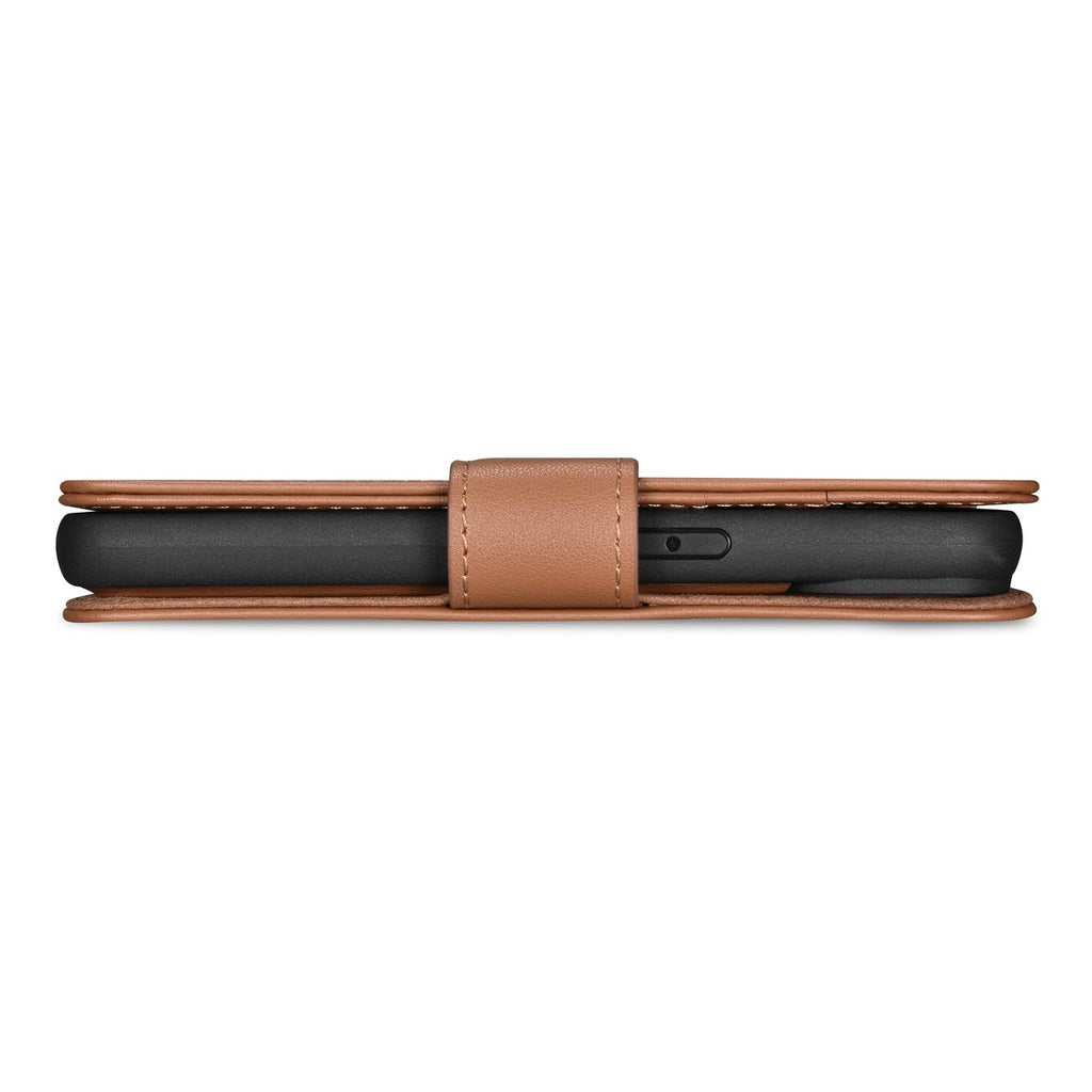 iCarer odinis Anti‑RFID dėklas iPhone 14 Plus – rudas