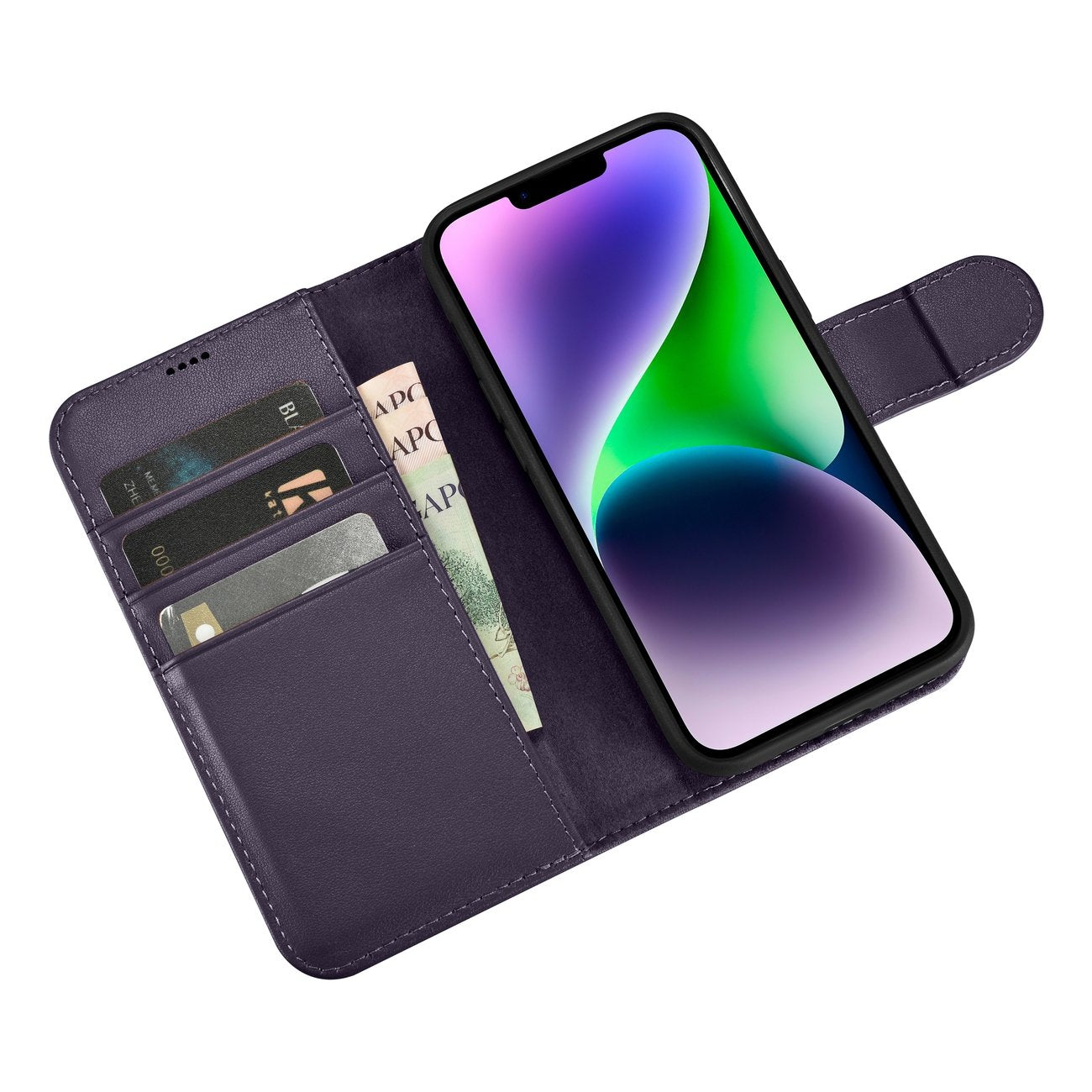 iCarer odinis Anti-RFID dėklas iPhone 14 Plus – violetinis