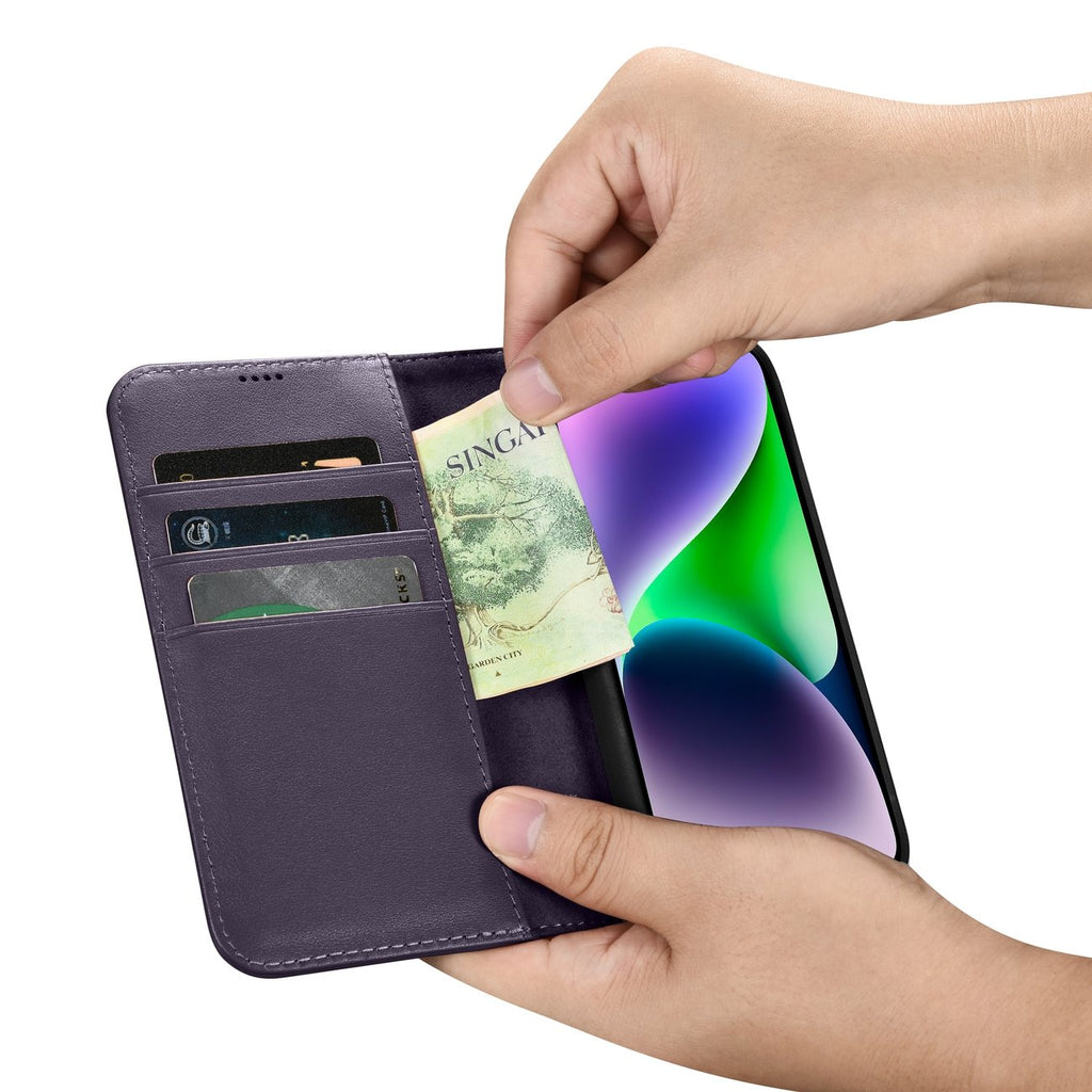 iCarer odinis Anti-RFID dėklas iPhone 14 Plus – violetinis