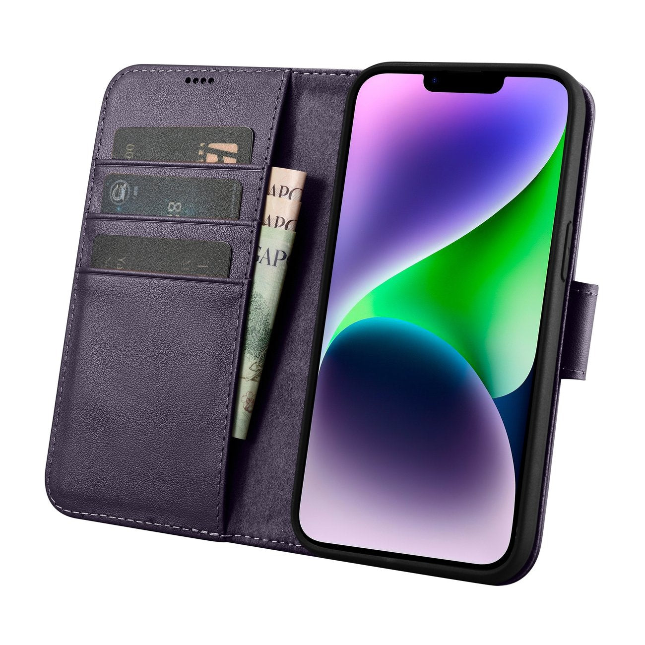 iCarer odinis Anti-RFID dėklas iPhone 14 Plus – violetinis