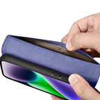 iCarer odinis anti-RFID dėklas iPhone 14 Plus – violetinis