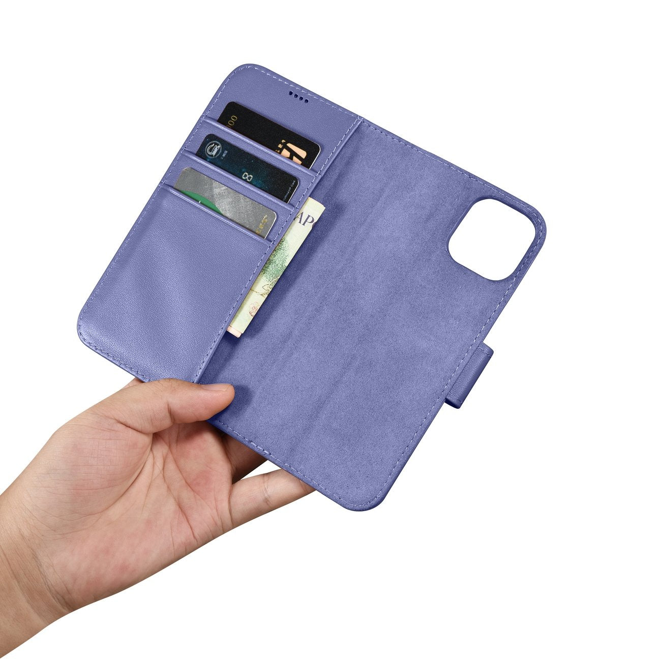 iCarer odinis anti-RFID dėklas iPhone 14 Plus – violetinis