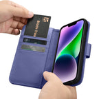 iCarer odinis anti-RFID dėklas iPhone 14 Plus – violetinis