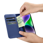 iCarer odinis Anti-RFID dėklas iPhone 14 Plus – mėlynas