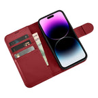 iCarer odinis 2in1 RFID dėklas iPhone 14 Pro Max – raudonas