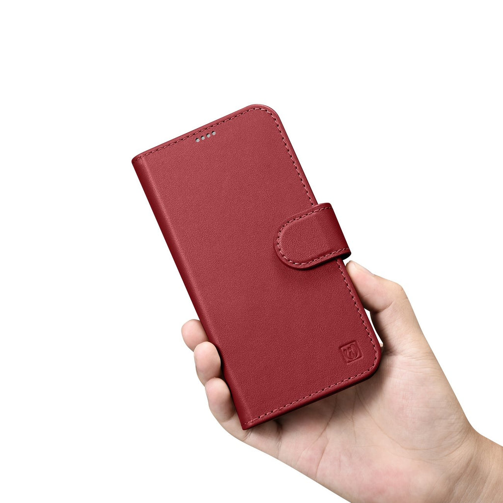 iCarer odinis 2in1 RFID dėklas iPhone 14 Pro Max – raudonas