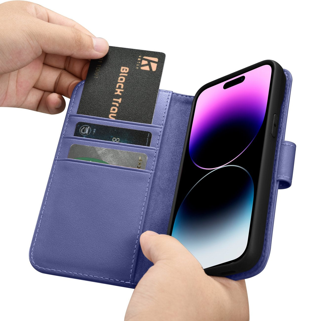 iCarer odinis Anti-RFID dėklas iPhone 14 Pro Max – violetinis
