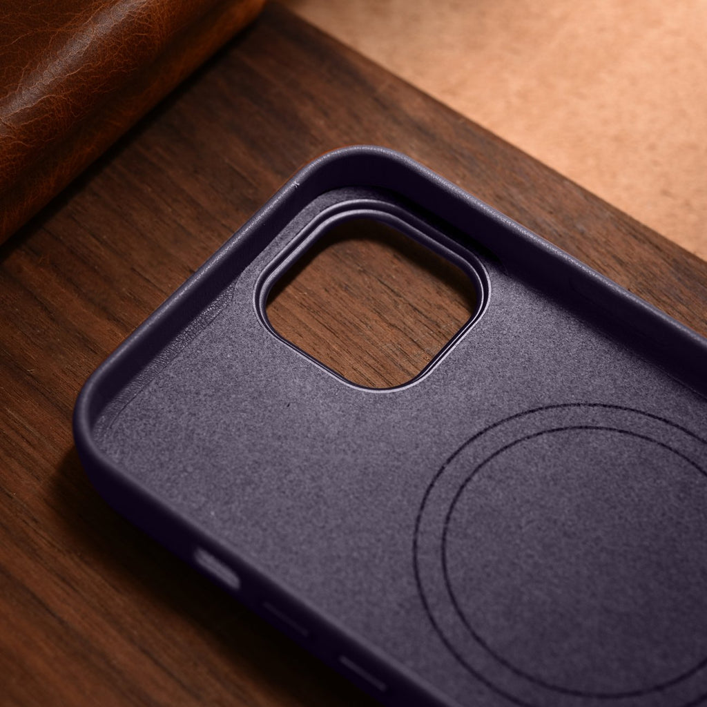 iCarer odinis MagSafe dėklas iPhone 14 Plus – tamsiai violetinis