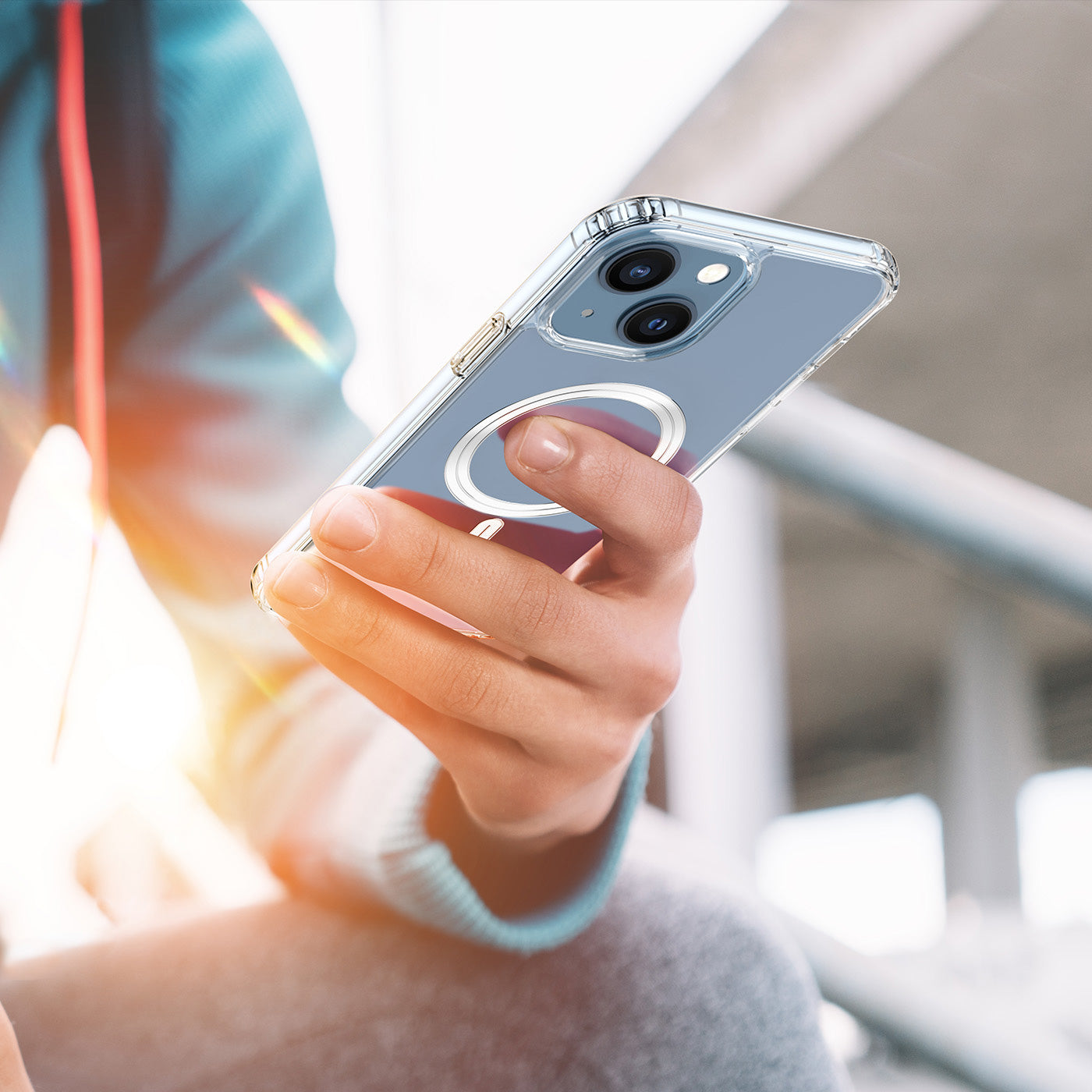 MagSafe skaidrus dėklas iPhone 14 Plus