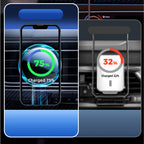 Joyroom automobilinis telefono laikiklis su 15W Qi belaidžiu įkrovikliu (suderinamas su MagSafe) ventiliacijos grotelėms, sidabrinis (JR-ZS291)