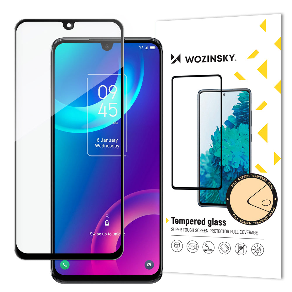 Wozinsky Super patvarus, pilnai klijais grūdintas stiklas viso ekrano With Frame Case TCL 30 5G Juoda -- Cell phone...