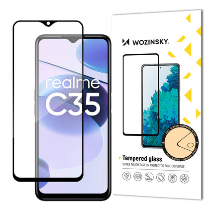 Wozinsky grūdintas stiklas Realme C35 – juodas rėmelis -- Realme C35