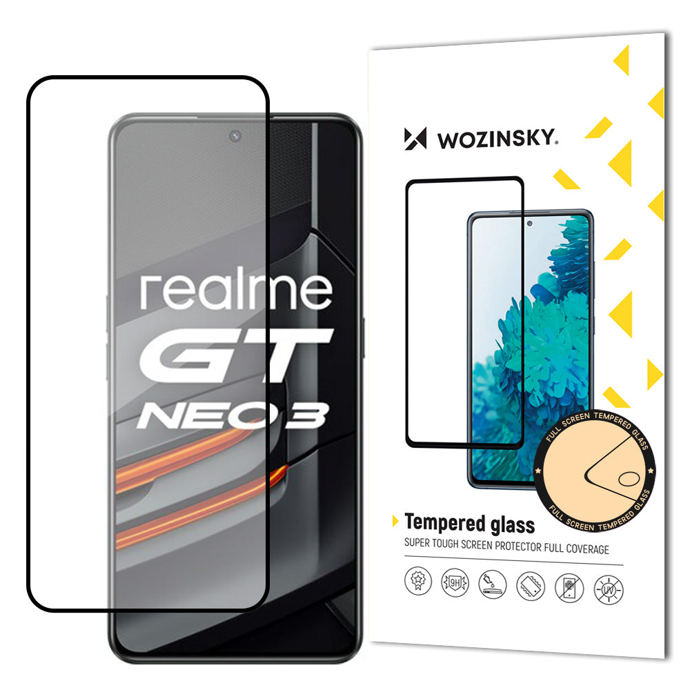 Wozinsky Full Glue grūdintas stiklas Realme GT Neo 3 – juodas -- Realme GT Neo 3