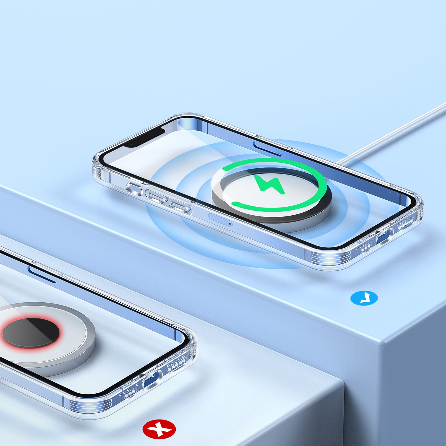 Joyroom metalinių magnetinių žiedų rinkinys išmaniajam telefonui 2 vnt. rožinė (JR-Mag-M3)