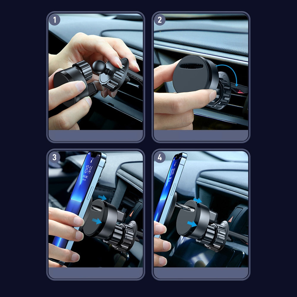 Joyroom daugiafunkcis magnetinis automobilinis laikiklis su žiedu telefonui juodas (JR-ZS294)