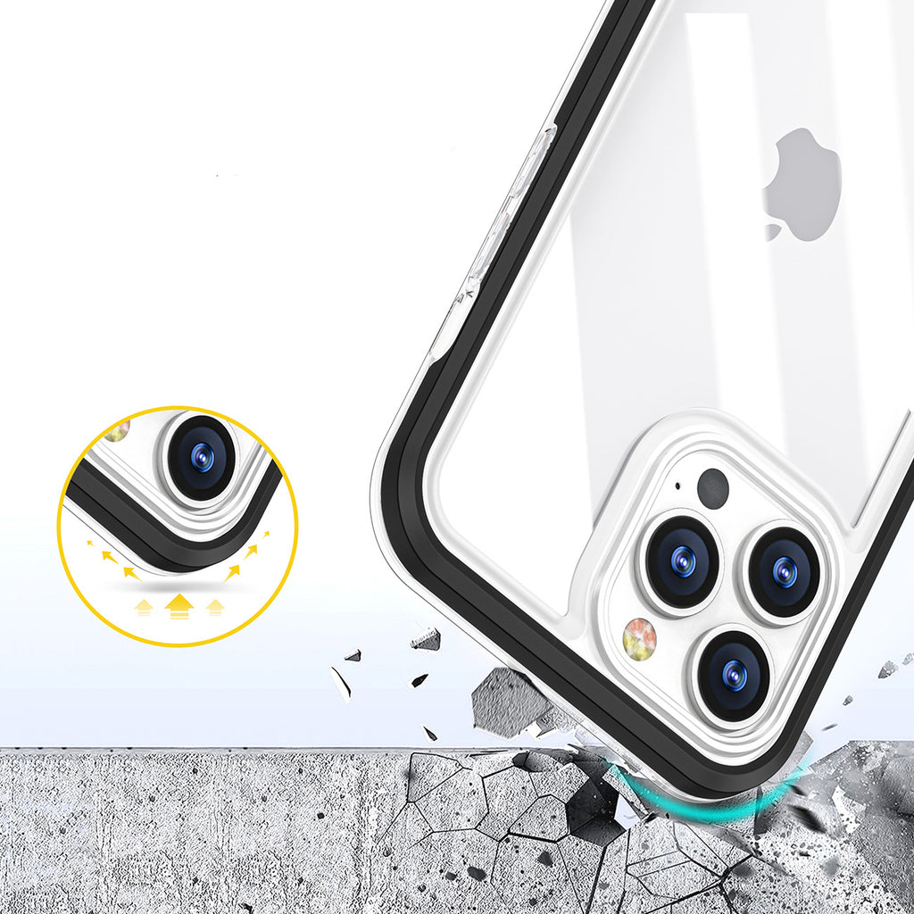 Skaidrus sustiprintas dėklas Samsung Galaxy A03 – juodas rėmelis -- Samsung Galaxy A03