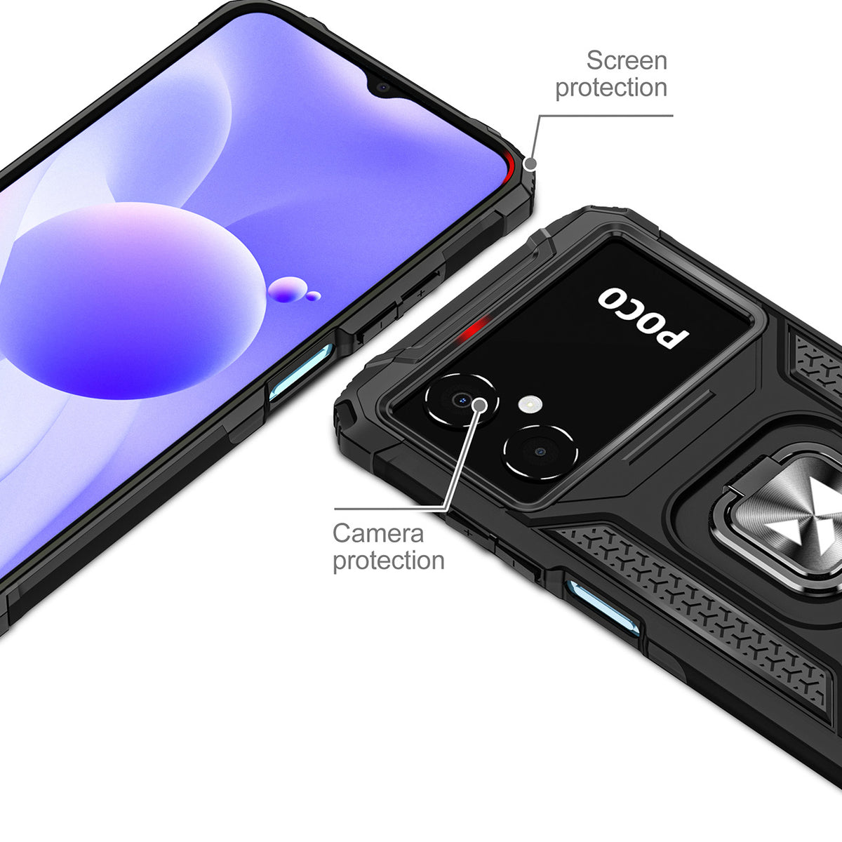 Wozinsky Ring Armor dėklas Samsung Galaxy A03 – juodas su žiedu -- Samsung Galaxy A03