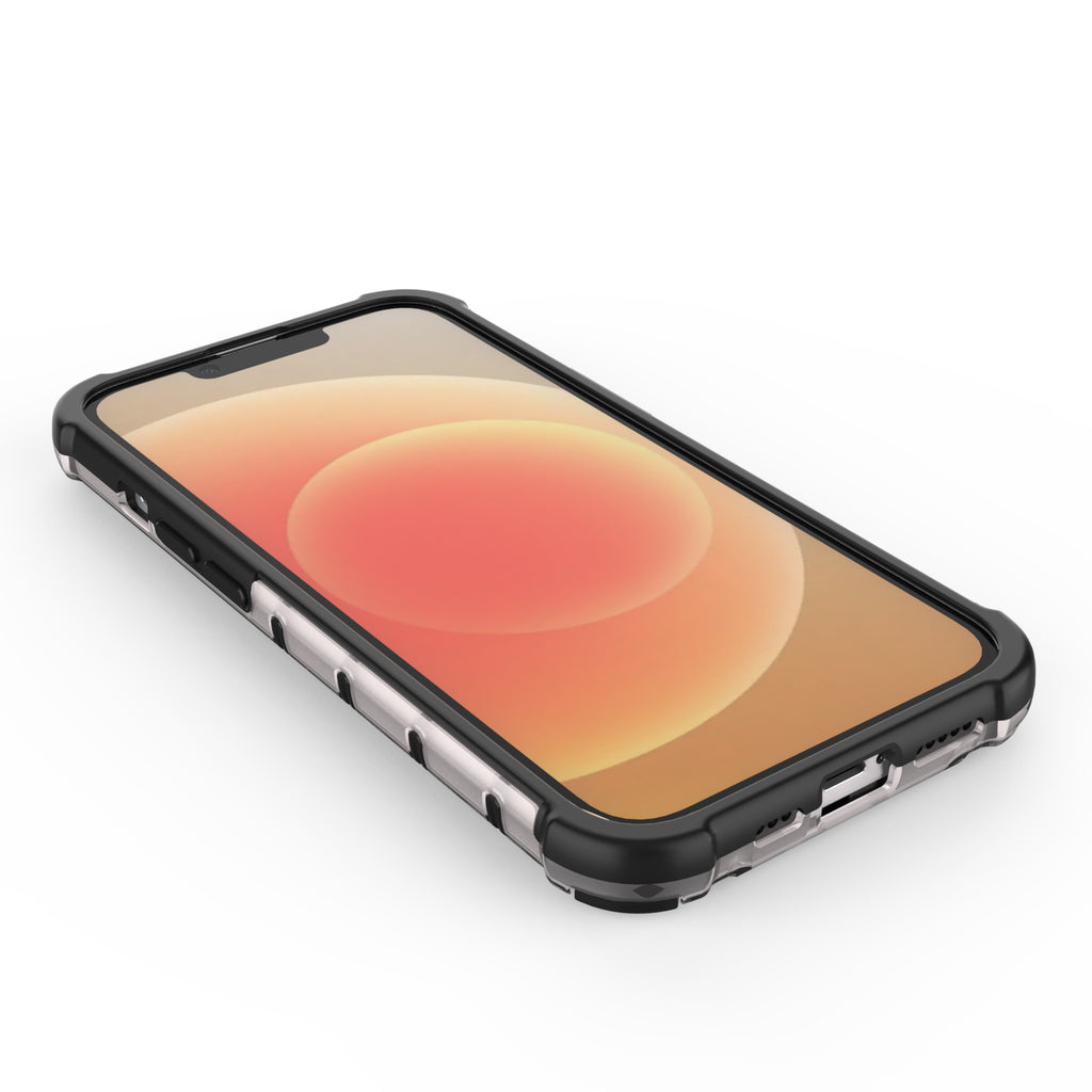 Skaidrus hibridinis dėklas iPhone 14 „Honeycomb“