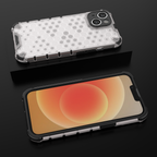 Skaidrus hibridinis dėklas iPhone 14 „Honeycomb“