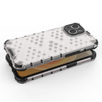 Skaidrus hibridinis dėklas iPhone 14 „Honeycomb“