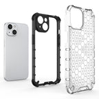 Skaidrus hibridinis dėklas iPhone 14 „Honeycomb“