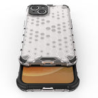 Skaidrus hibridinis dėklas iPhone 14 „Honeycomb“
