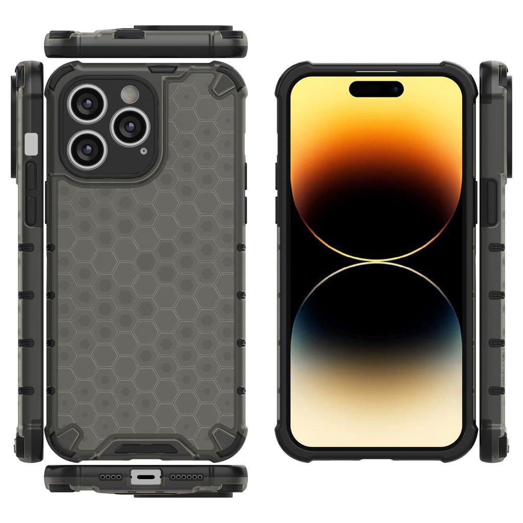 Honeycomb šarvuotas dėklas iPhone 14 Pro Max – juodas