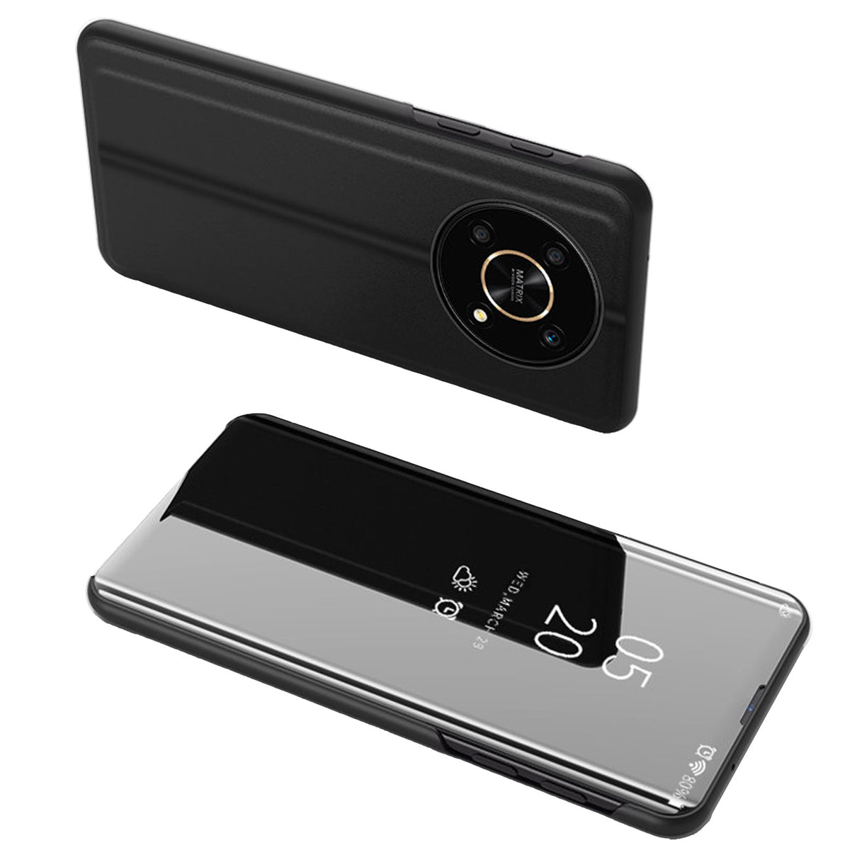 „Clear View“ dėklas Honor X9/X9 5G/X30/Magic4 Lite – juodas -- Honor Magic4 Lite