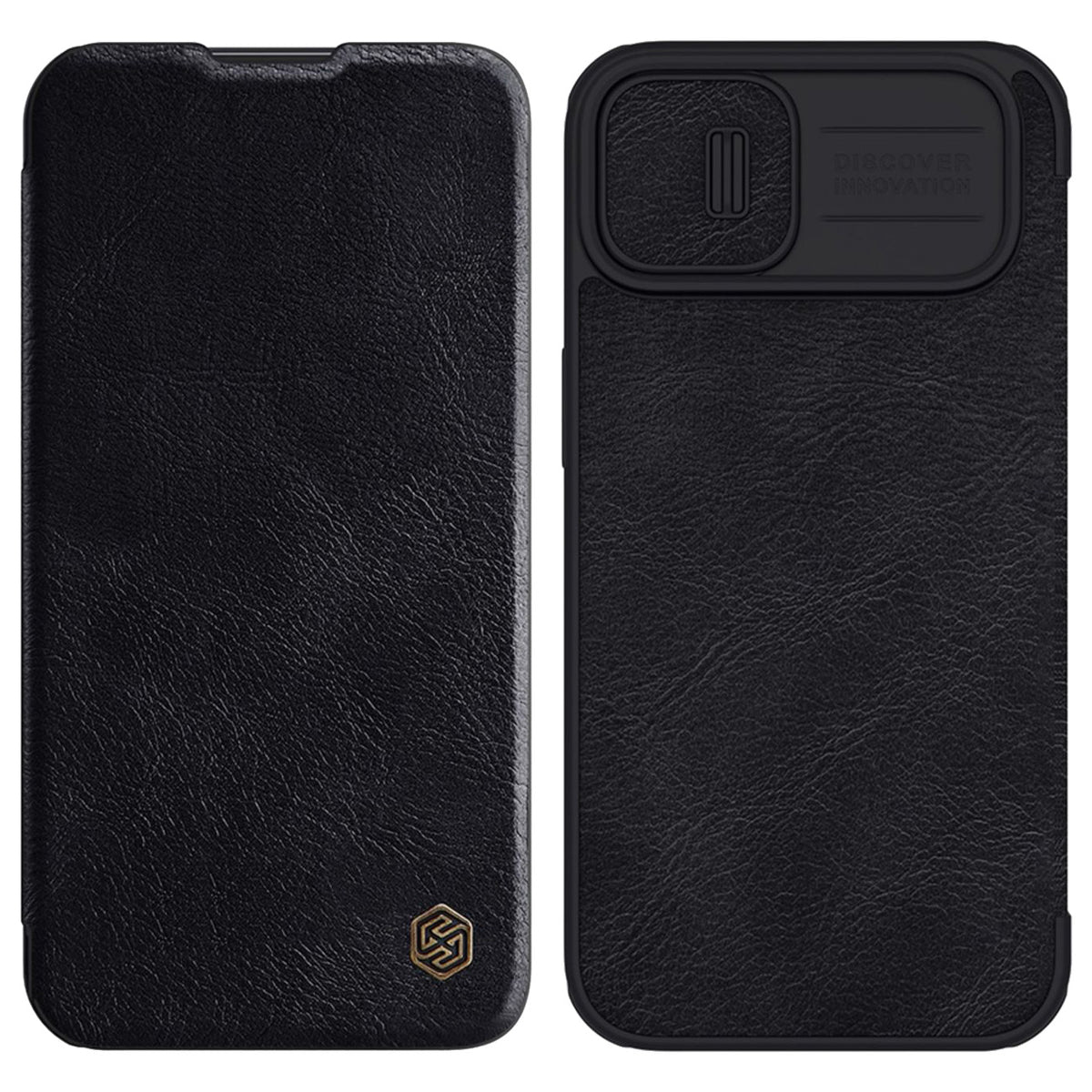 Nillkin Qin Leather Pro dėklas iPhone 14 Plus – juodas