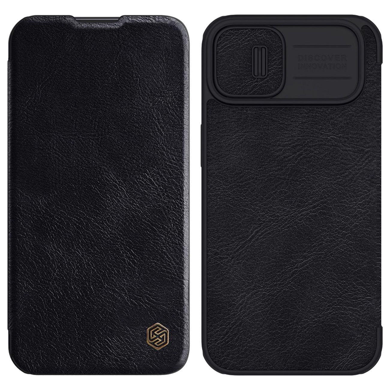 Nillkin Qin Leather Pro dėklas iPhone 14 Plus – juodas