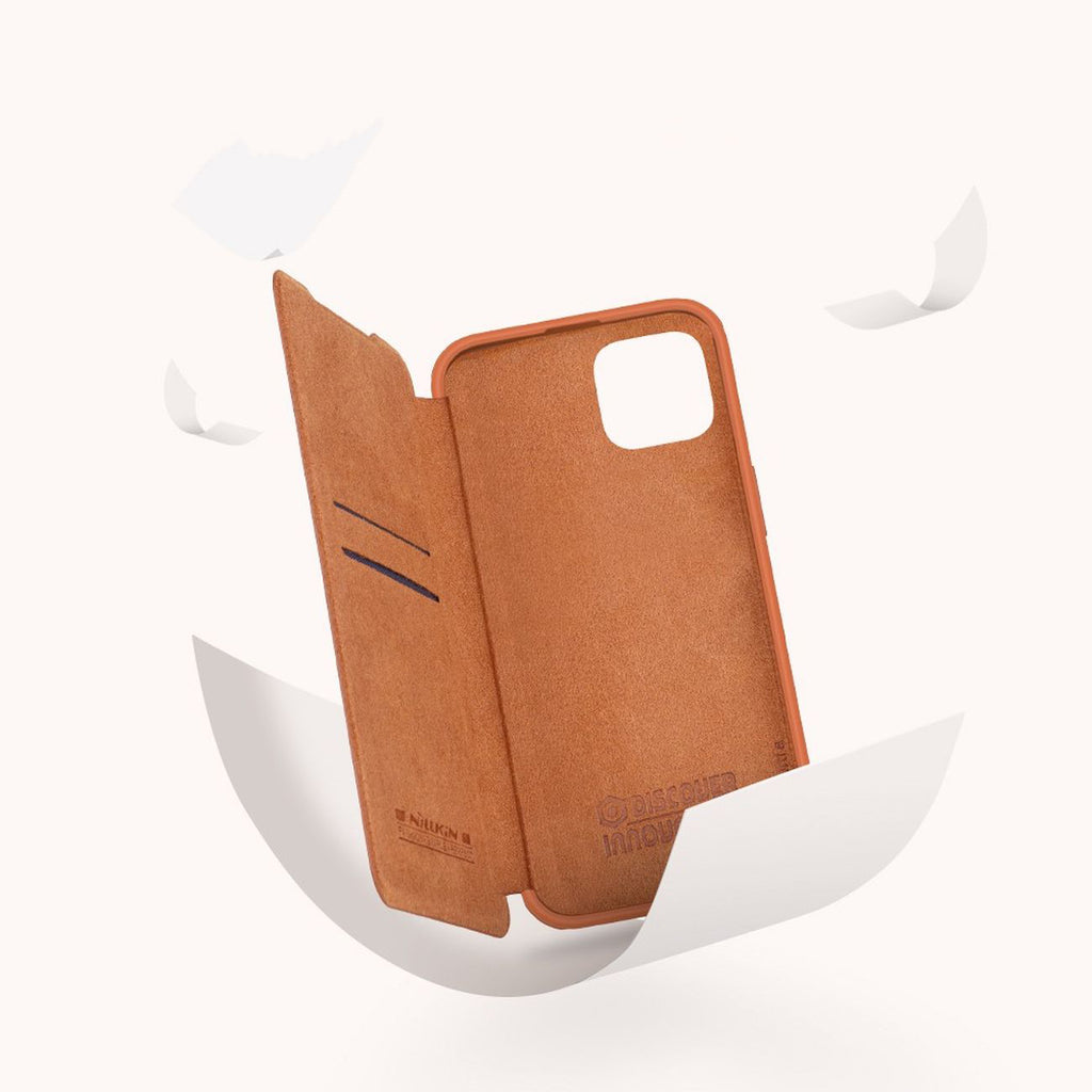 Nillkin Qin Leather Pro dėklas iPhone 14 Plus – juodas