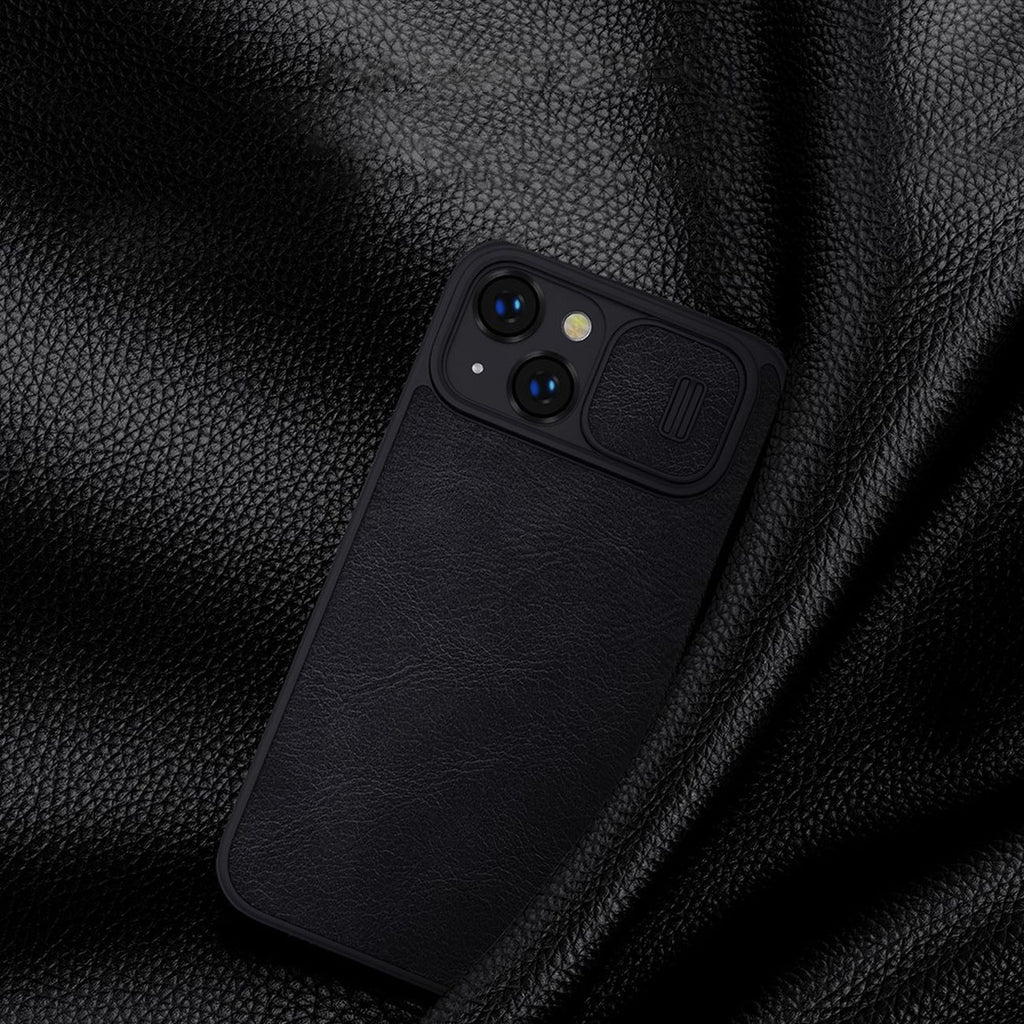 Nillkin Qin Leather Pro dėklas iPhone 14 Plus – juodas