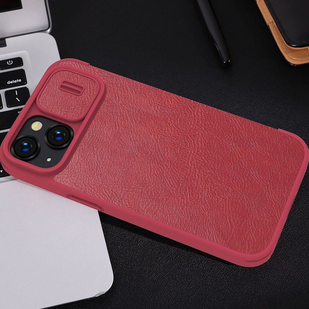 Nillkin Qin Leather Pro dėklas iPhone 14 Plus – juodas