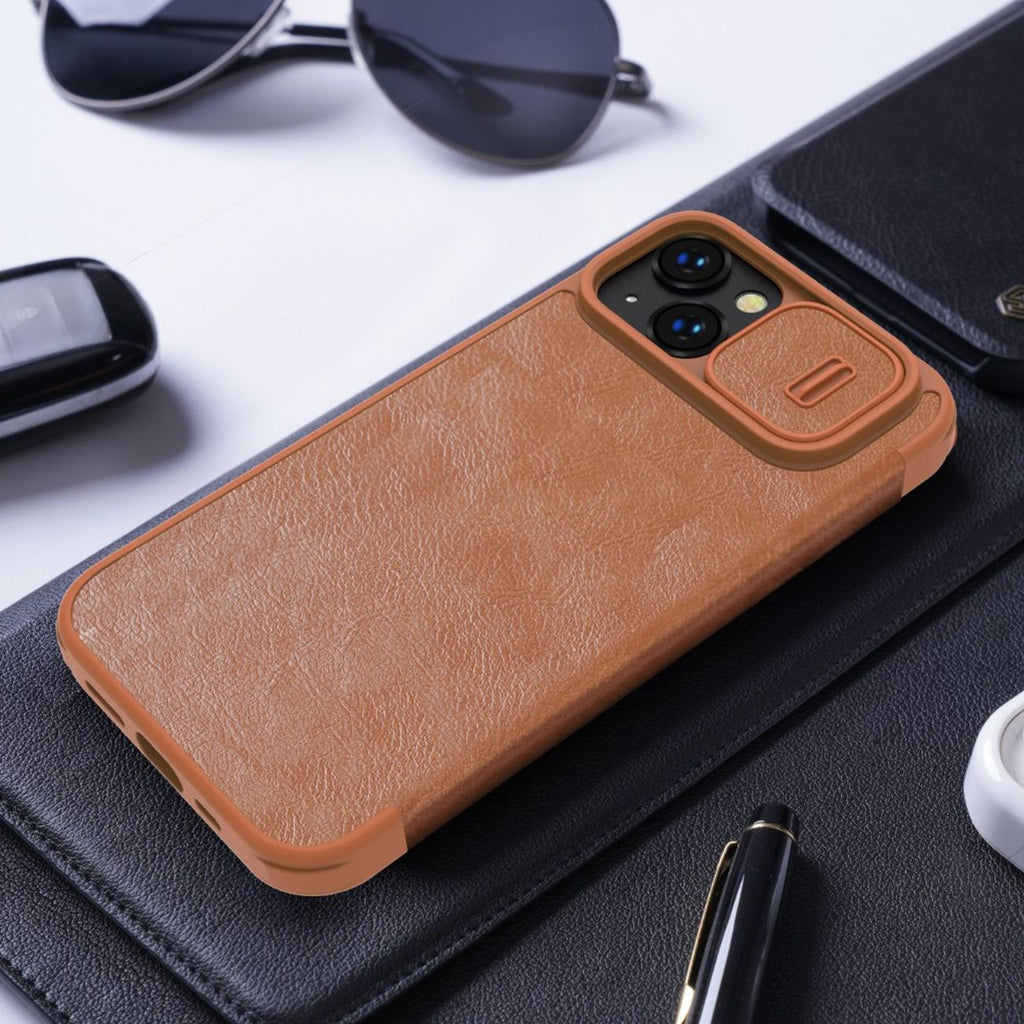 Nillkin Qin Leather Pro dėklas iPhone 14 Plus – juodas
