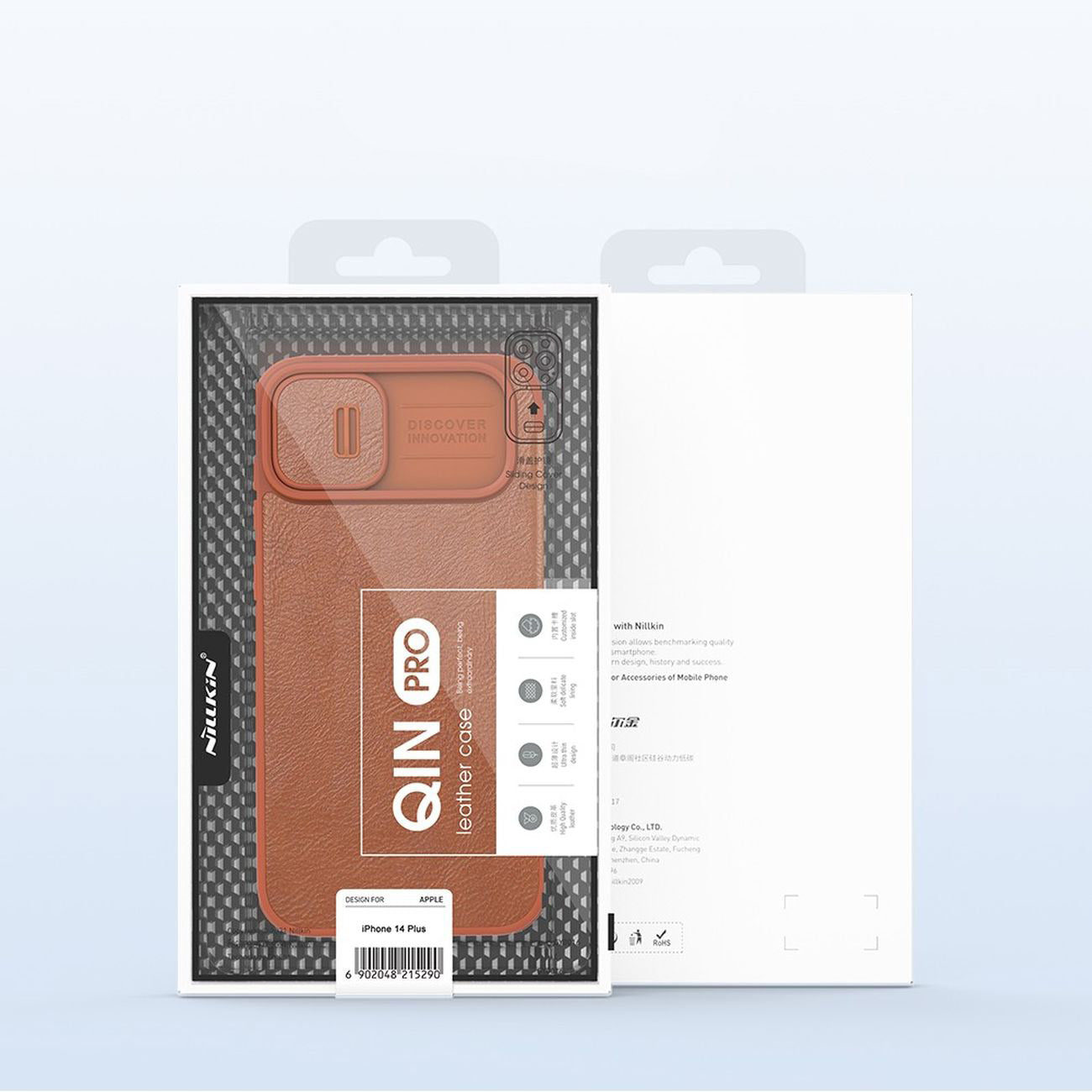Nillkin Qin Leather Pro dėklas iPhone 14 Plus – juodas