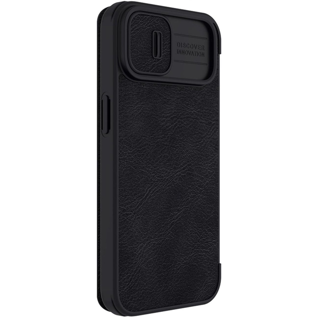 Nillkin Qin Leather Pro dėklas iPhone 14 Plus – juodas