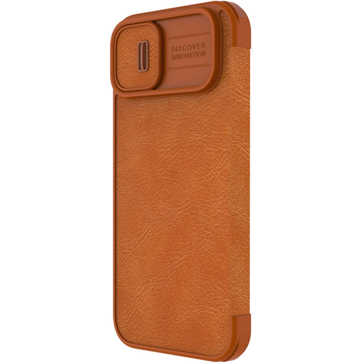 Nillkin Qin odinis dėklas iPhone 14 Plus – rudas