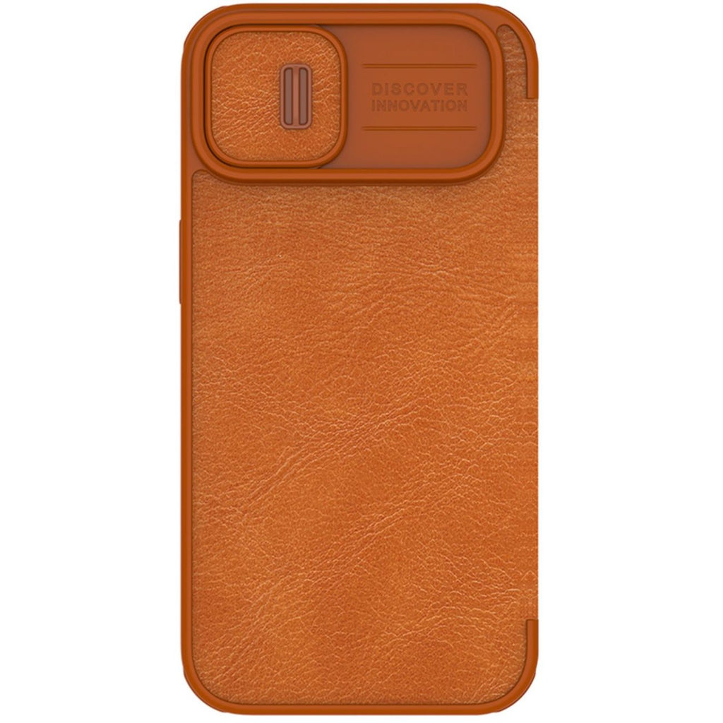 Nillkin Qin odinis dėklas iPhone 14 Plus – rudas
