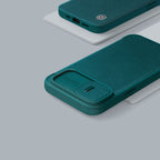 Nillkin Qin Leather Pro dėklas iPhone 14 Plus – juodas