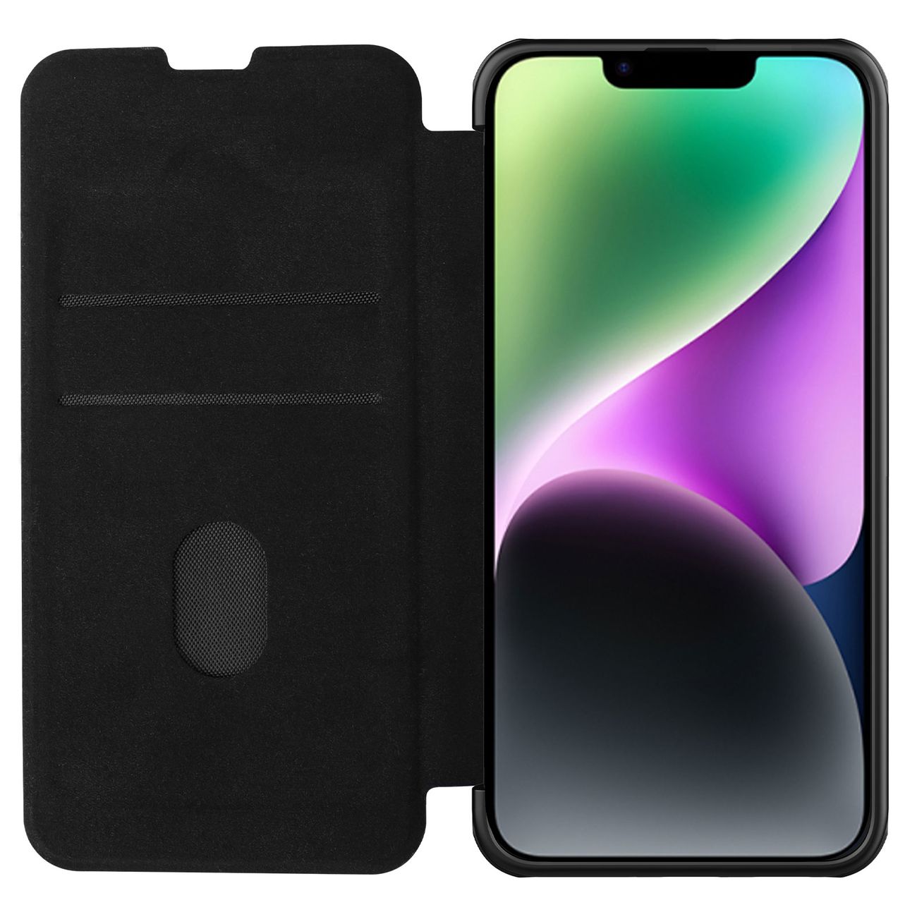 Nillkin Qin Leather Pro dėklas iPhone 14 Plus – juodas