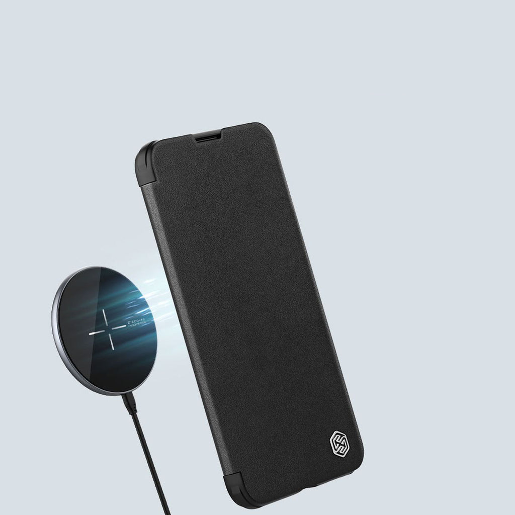 Nillkin Qin Leather Pro dėklas iPhone 14 Plus – žalias