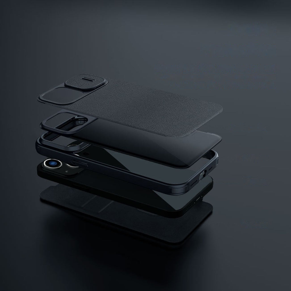Nillkin Qin Cloth Pro dėklas iPhone 14 Plus – mėlynas
