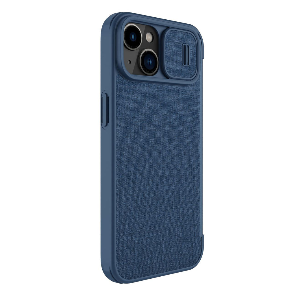Nillkin Qin Cloth Pro dėklas iPhone 14 Plus – mėlynas