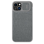 Nillkin Qin Cloth Pro dėklas iPhone 14 Plus – pilkas