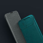 Nillkin Qin Cloth Pro dėklas iPhone 14 Plus – pilkas