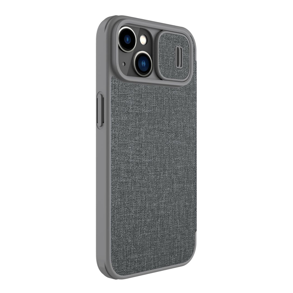 Nillkin Qin Cloth Pro dėklas iPhone 14 Plus – pilkas