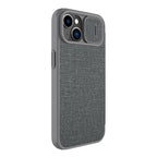 Nillkin Qin Cloth Pro dėklas iPhone 14 Plus – pilkas